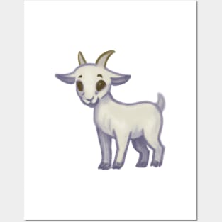 Cute Goat Drawing Posters and Art